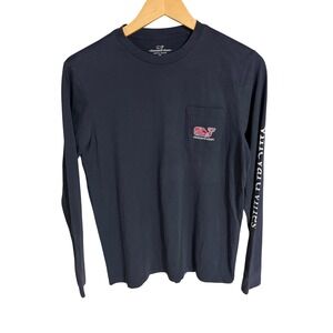 Vineyard Vines Kids XL Long Sleeve Whale Graphic‎ Tee Shirt Pocket Navy
